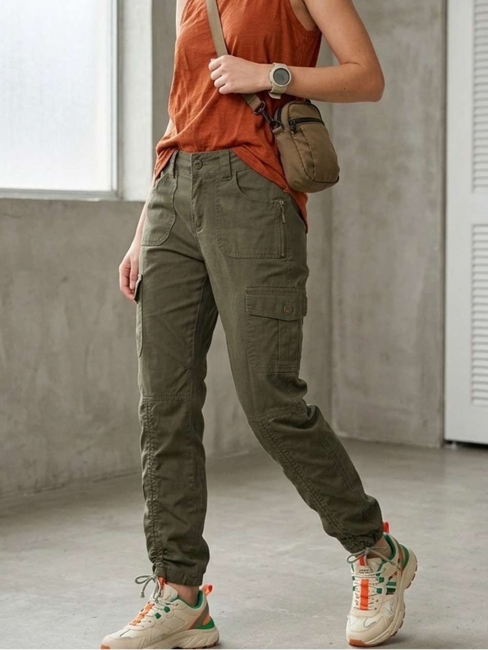 Y2K vintage Crest Olive Green Women's Cargo Pants